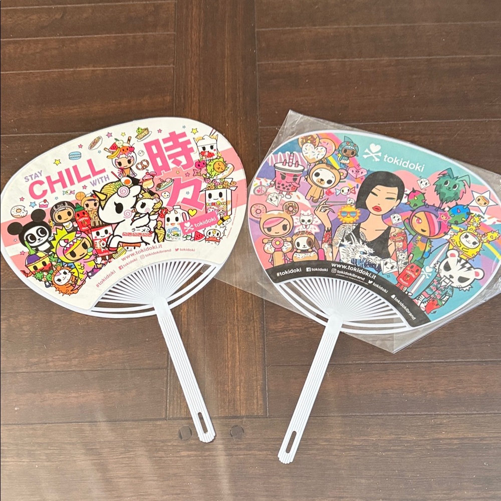 Tokidoki Vibrant Character Hand Fans - Set of 2
